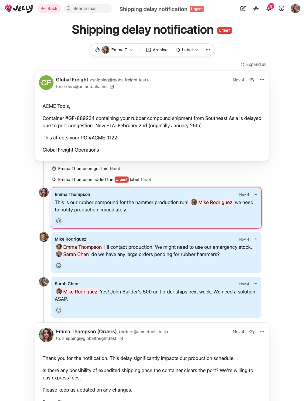 Help Comments Internal Team Collaboration