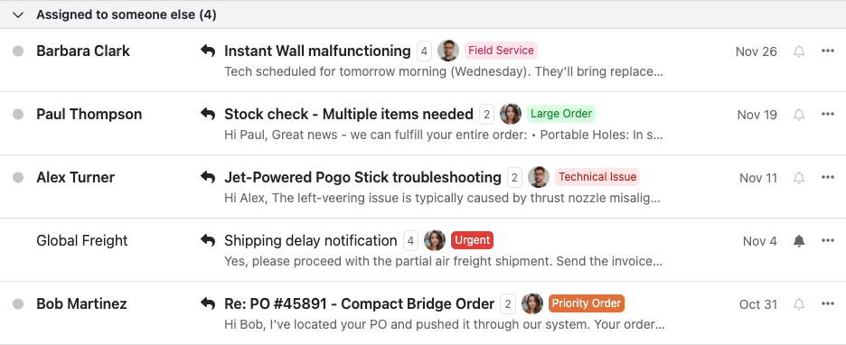 Help Inbox Assigned To Someone Else