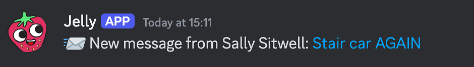 A screenshot of Jelly notifications in Discord.