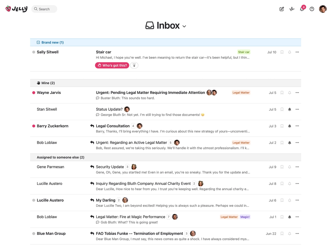 Manage all your team email in one place in Jelly
